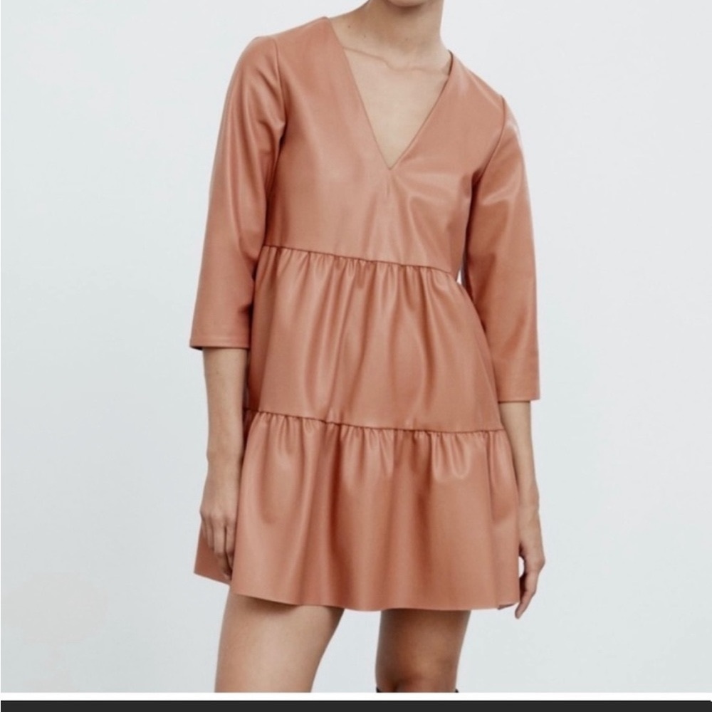 Zara faux leather dress